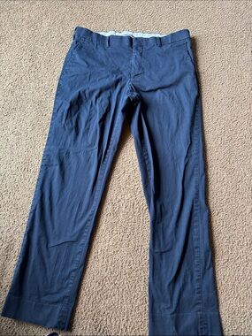 Men's Navy Chino Pants - Classic Straight Fit